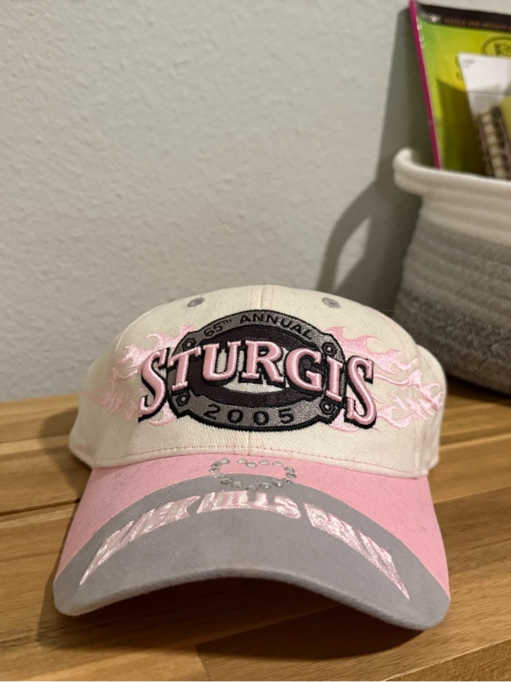 Sturgis 2005 Pink & Cream Baseball Cap